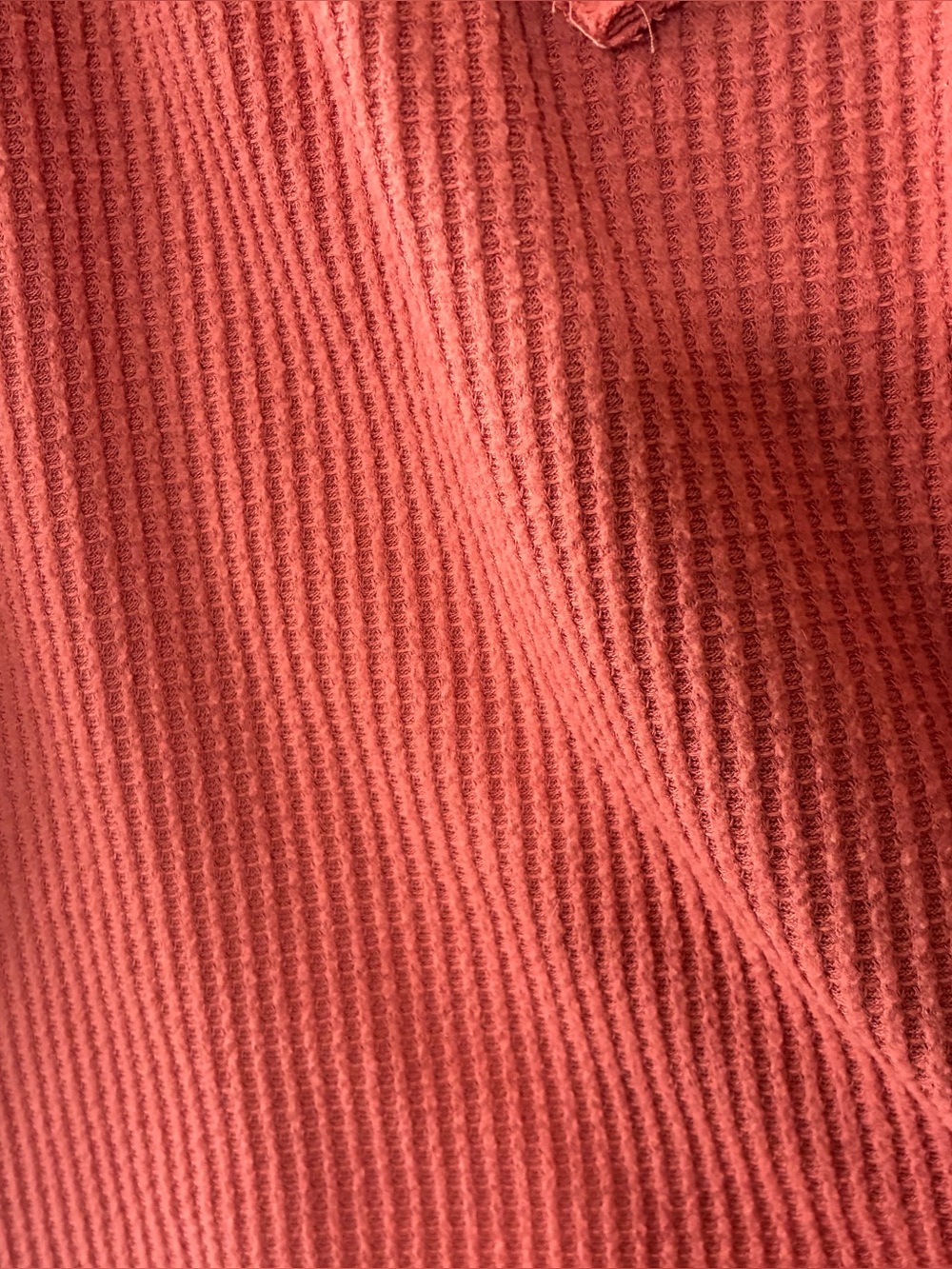 DEMOCRACY ORANGE WASH WAFFLE KNIT SWEATER, XL - Picture 4 of 5